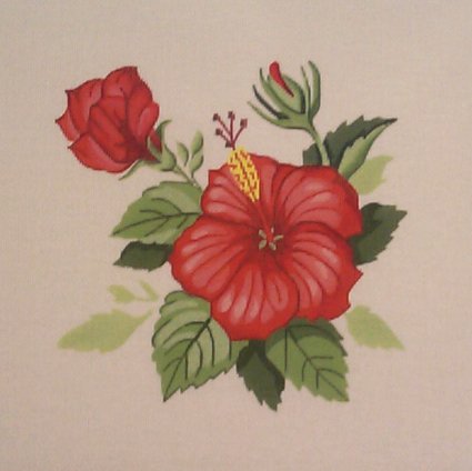 425x424 Needlepoint, Etc Hawaiian Flowers - Hawaiian Flower Painting