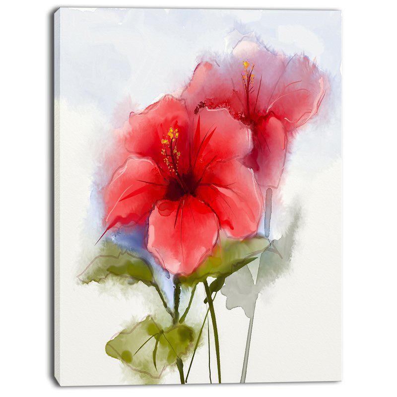 800x800 Designart - Hawaiian Flower Painting