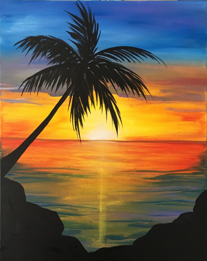794x1000 Teen Paint Night! - Hawaiian Sunset Painting