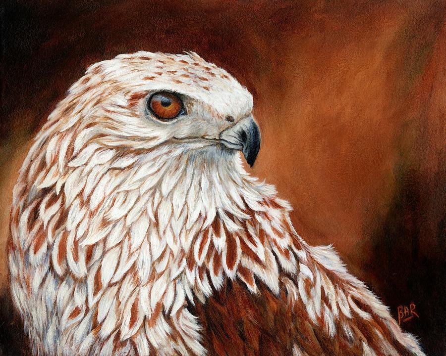 900x720 Red Tailed Hawk Painting By Barbara Ann Robertson - Hawk Painting