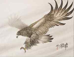 300x232 Hawk Eagle Chinese Painting Tattoo Flash Reference 39 Jpg 300dpi - Hawk Painting