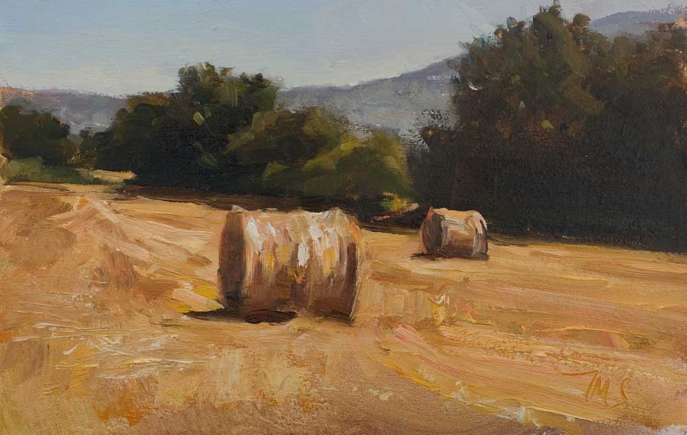 1000x634 Daily Paintings Hay Bales Under The Ventoux Postcard From Provence - Hay Bale Painting