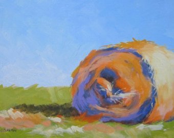 340x270 Hay Bales Painting Etsy - Hay Bale Painting