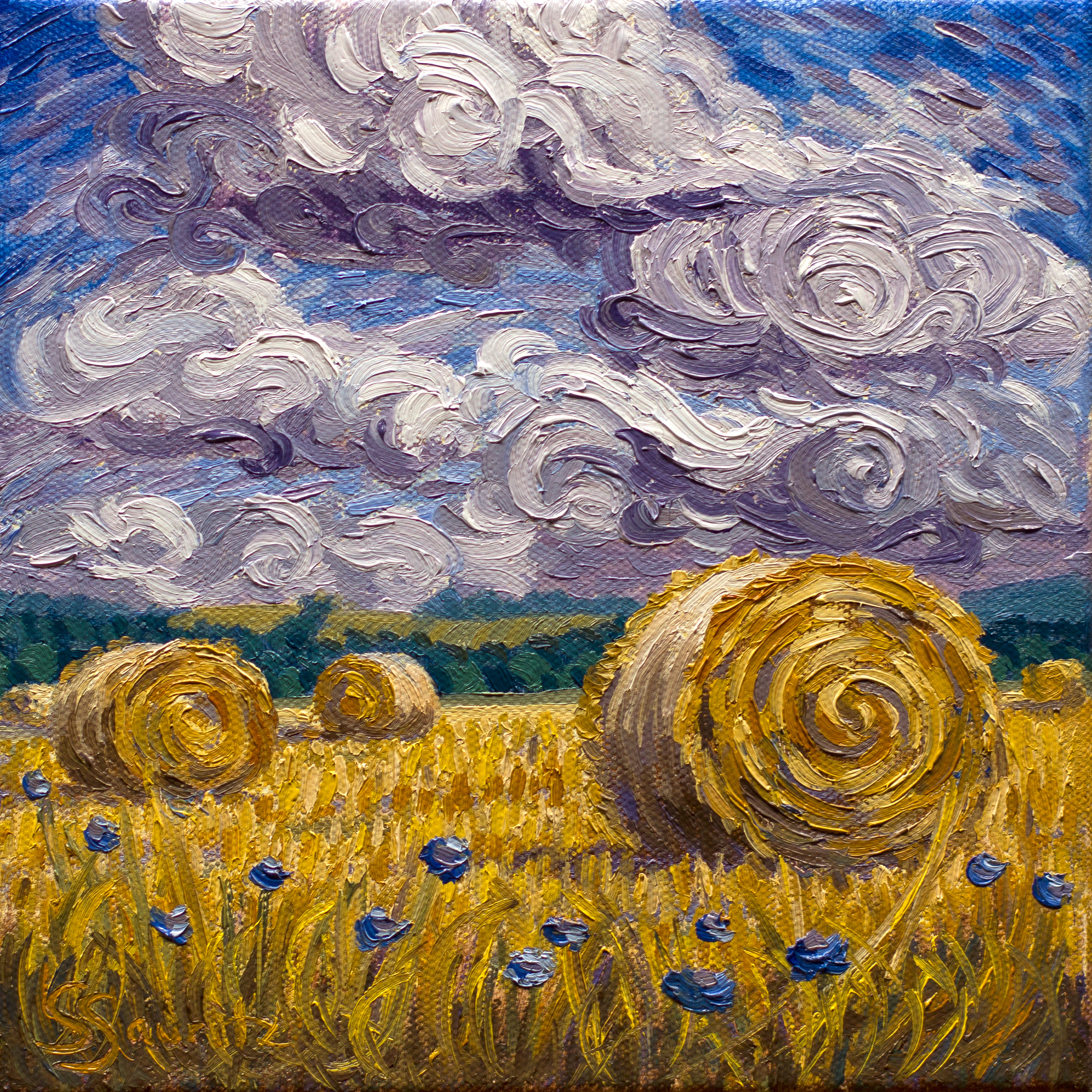 2779x2779 Online Painting Workshop 49 Hay Bales. - Hay Bale Painting