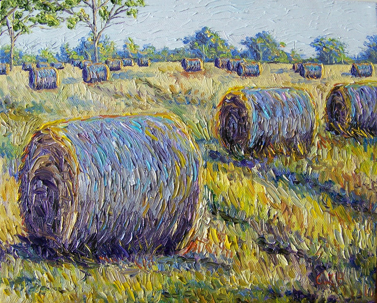 1600x1287 Audra's Oil Paintings Hay Bales (2011), 8 X 10 - Hay Bale Painting