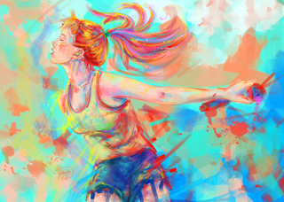 320x228 Impressionistic Portrait Of Hayley Williams - Hayley Williams Painting