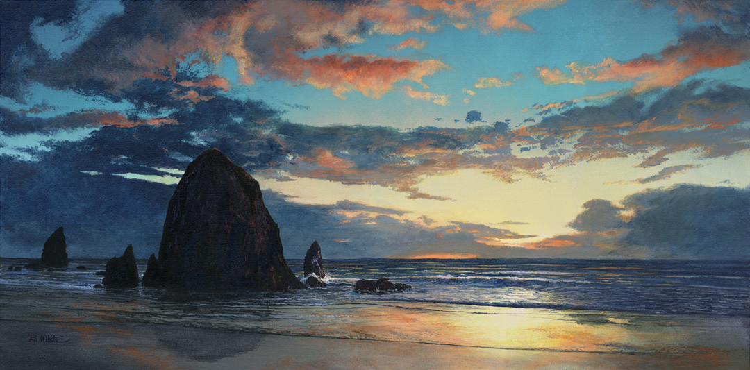 1080x533 Fine Art - Haystack Rock Painting