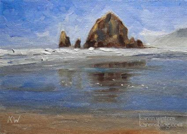 600x431 Haystack Rock - Haystack Rock Painting