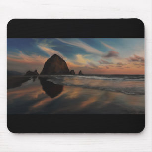 307x307 Haystack Rock Mouse Pads Zazzle - Haystack Rock Painting