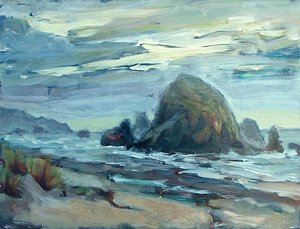 300x229 Haystack Rock Paintings Fine Art America - Haystack Rock Painting