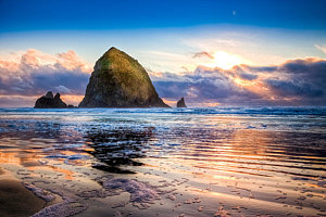 300x200 Haystack Rock Photograph By Niels Nielsen - Haystack Rock Painting