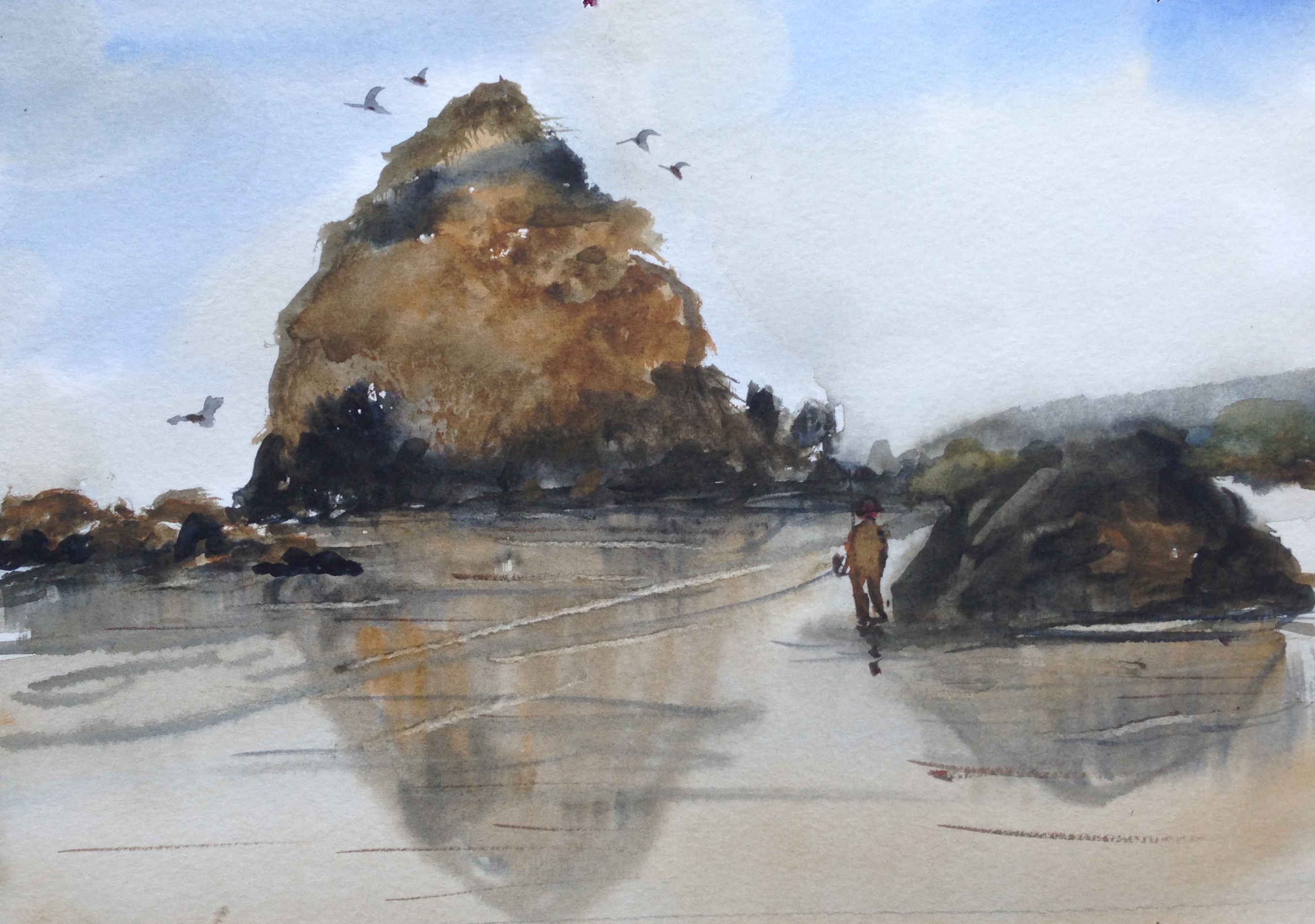 2710x1905 Subhransu's Paintings - Haystack Rock Painting