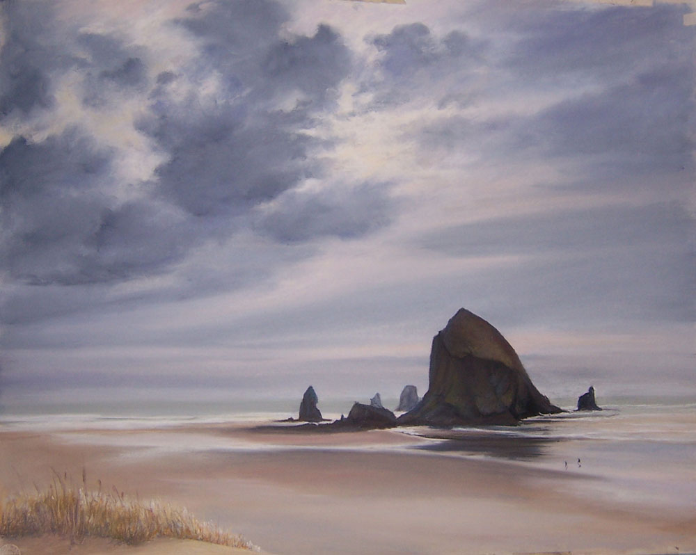1000x798 The Sky's The Limit - Haystack Rock Painting