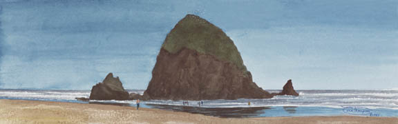 576x180 Carol Thompson's Haystack Rock At Cannon Beach Home Page - Haystack Rock Painting