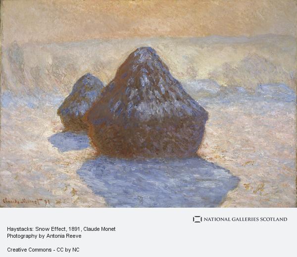 600x521 Haystacks Snow Effect National Galleries Of Scotland - Haystacks Painting