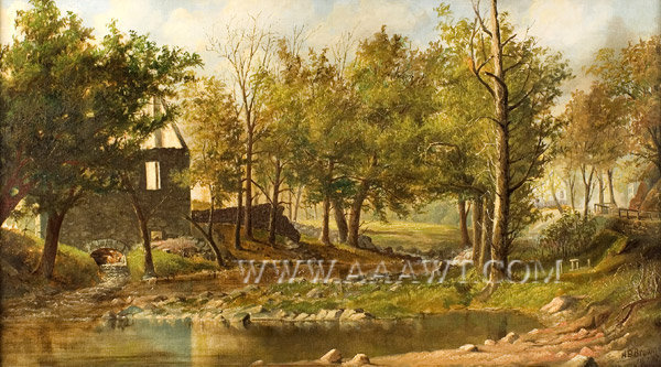 600x333 Antique Painting, Outdoor, Scenic, Landscape, Western Americana - Hb Painting