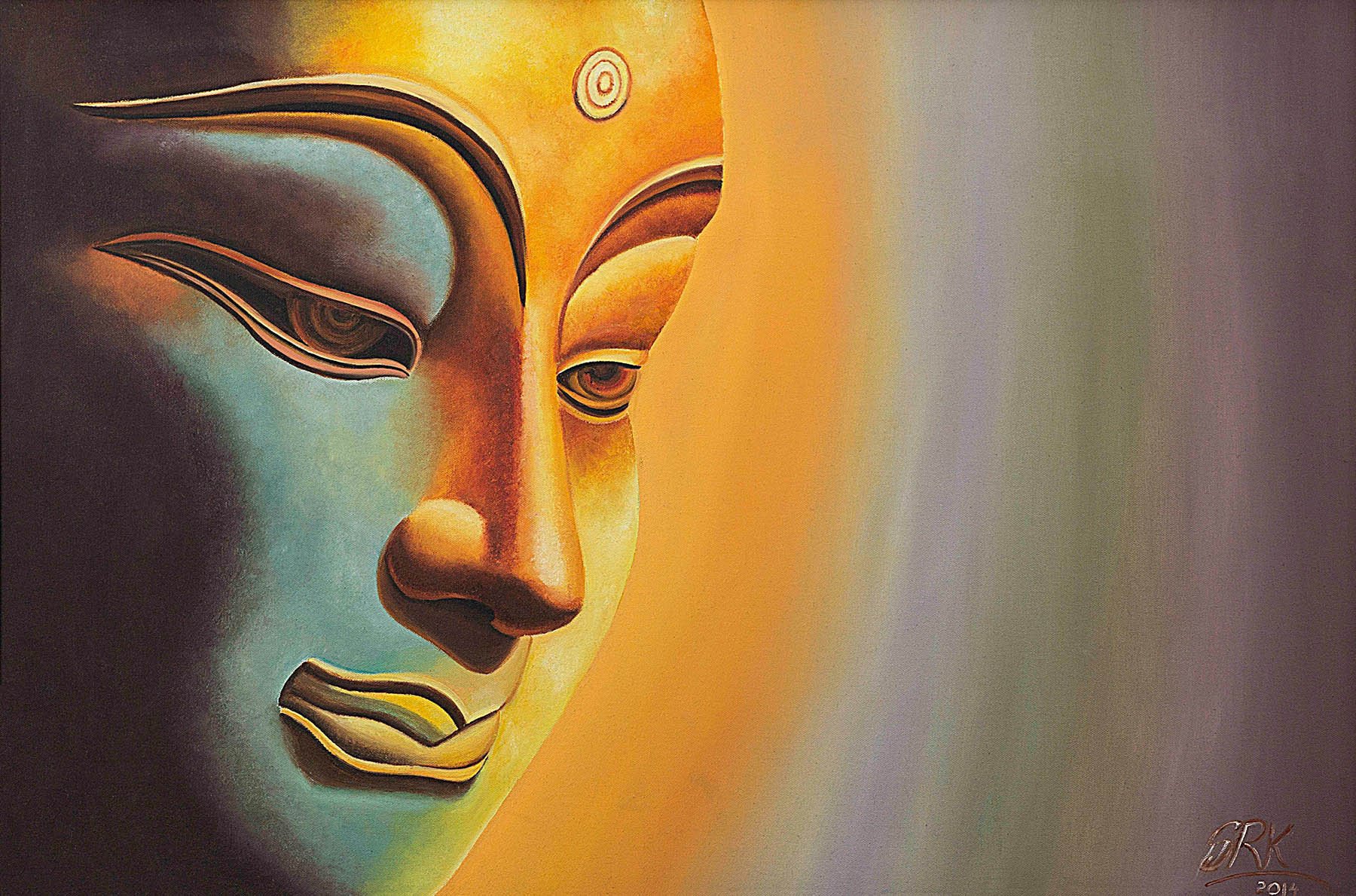 1800x1189 Indian Painting By Shilpa Rao Hd Art Print On Canvas - Hd Painting