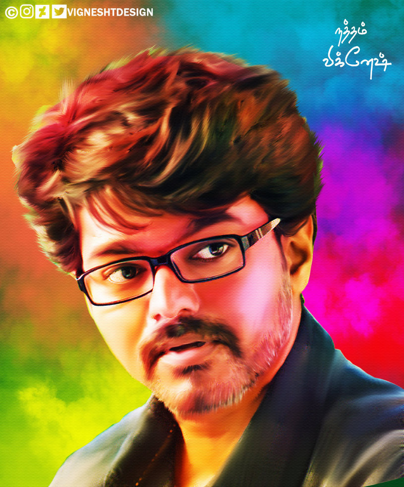 815x981 Theri Vijay Painting Hd Image By Vigneshtdesign - Hd Painting