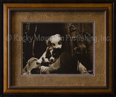 380x318 He Ain'T Heavy Rustic Photograph Showing Cowboy Puppies - He Ain T Heavy Painting