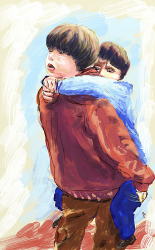 310x500 Iver Most Interesting Photos Tagged - He Aint Heavy Hes My Brother Painting