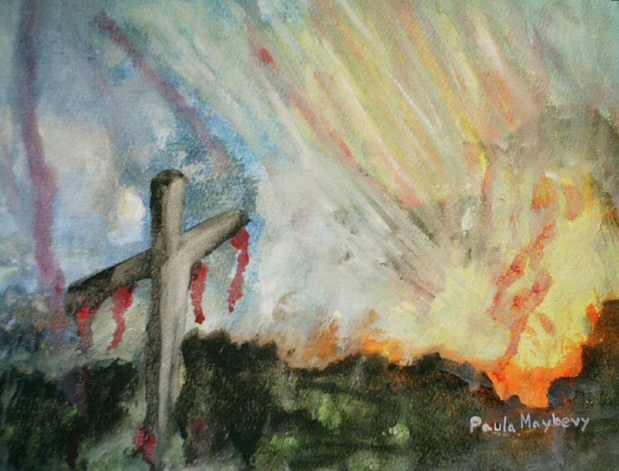 900x685 The Risen Christ Painting By Paula Maybery - He Is Risen Painting