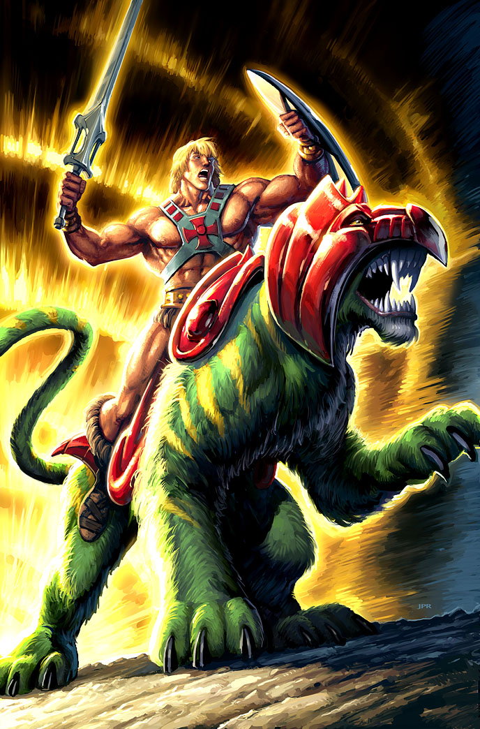 688x1044 He Man And Battlecat By Jprart - He Man Painting