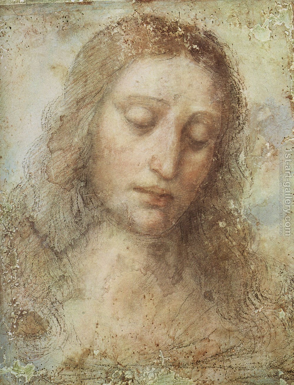 1000x1307 Head Of Christ Leonardo Da Vinci Reproduction 1st Art Gallery - Head Of Christ Painting