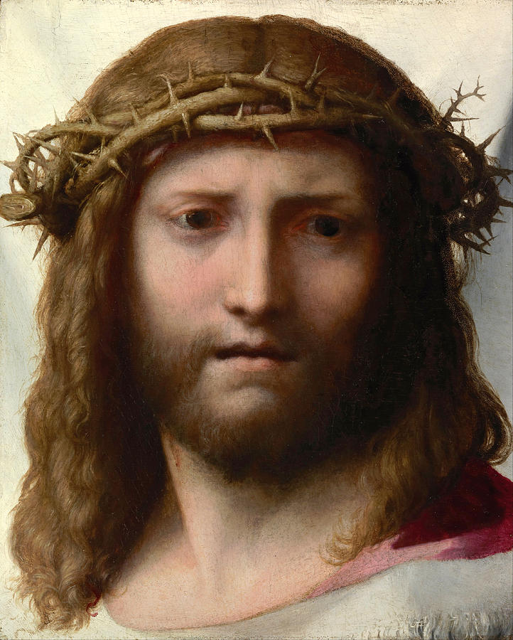 722x900 Head Of Christ Painting By Correggio - Head Of Christ Painting