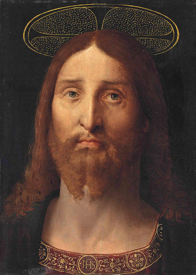 643x900 Head Of Christ. Salvator Mundi Painting By Follower Of Jacopo De - Head Of Christ Painting