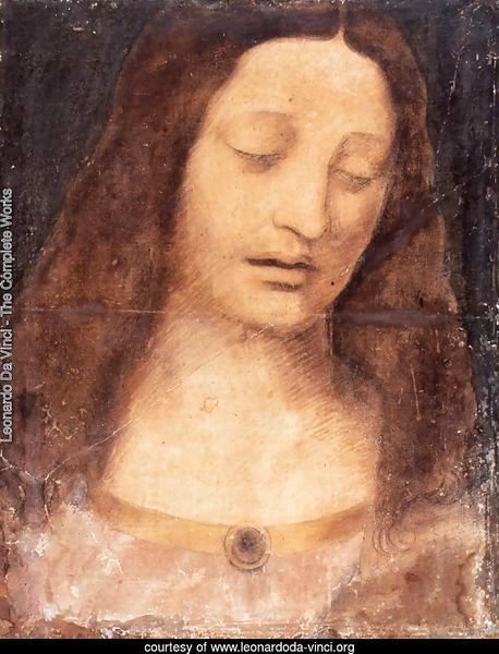 458x600 Leonardo Da Vinci - Head Of Christ Painting