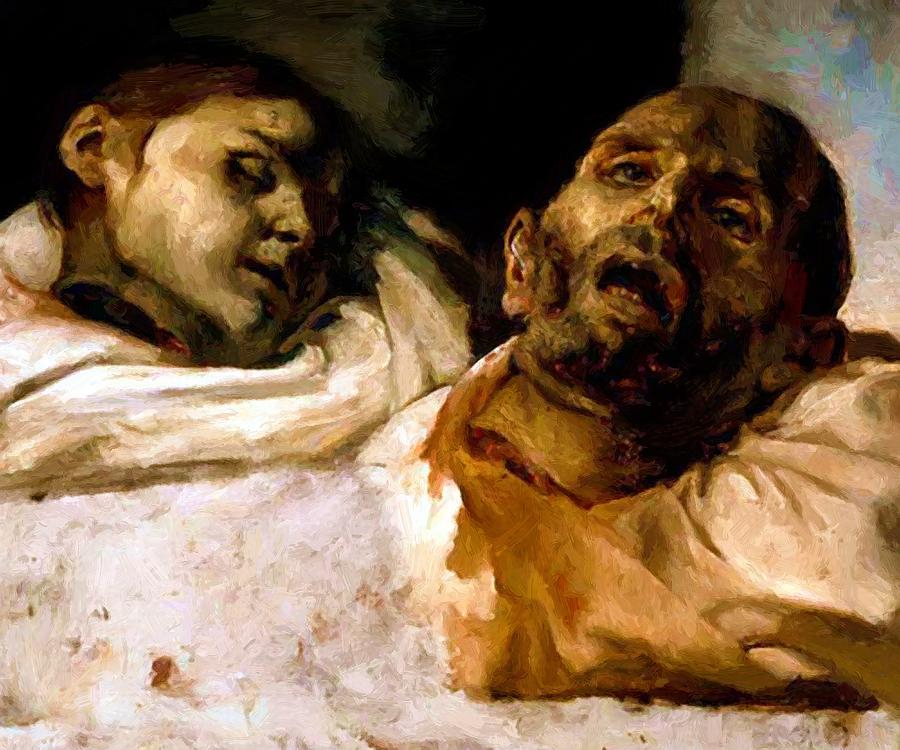 900x750 Heads Of Torture Victims Study For The Raft Of The Medusa Painting - Head Of Medusa Painting