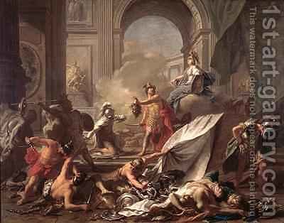 400x314 Perseus Under The Protection Of Minerva Turns Phineus To Stone By - Head Of Medusa Painting