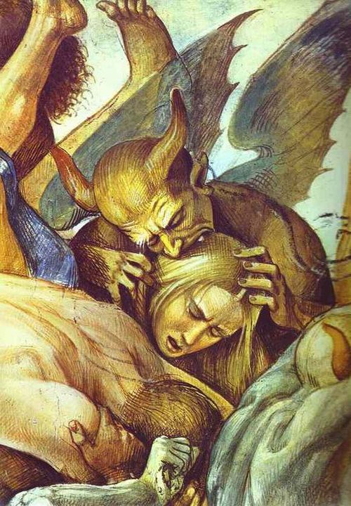500x720 Classic paintings of hell Paintingthe Hell. Detail. Fresco - Headache From Painting