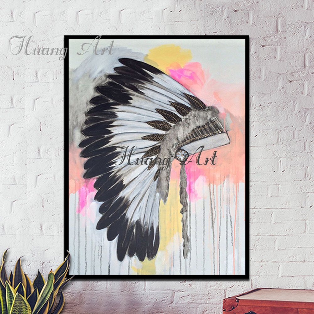 1000x1000 High Quality Wall Art Decor Artist Hand Painted Modern Headdress - Headdress Painting