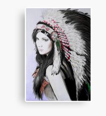 210x230 Native American Headdress Painting Amp Mixed Media Canvas Prints - Headdress Painting