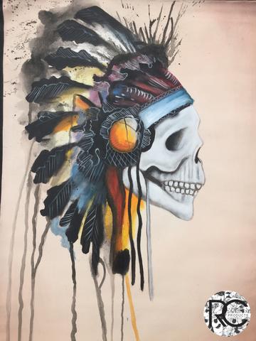 360x480 Skull Indian Headdress - Headdress Painting