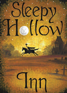 217x300 8x11 Halloween Sign Sleepy Hollow Inn Ryta Headless Horseman Print - Headless Horseman Painting