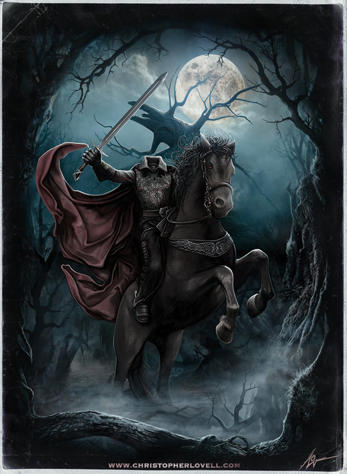 680x928 Sleepy Hollow - Headless Horseman Painting