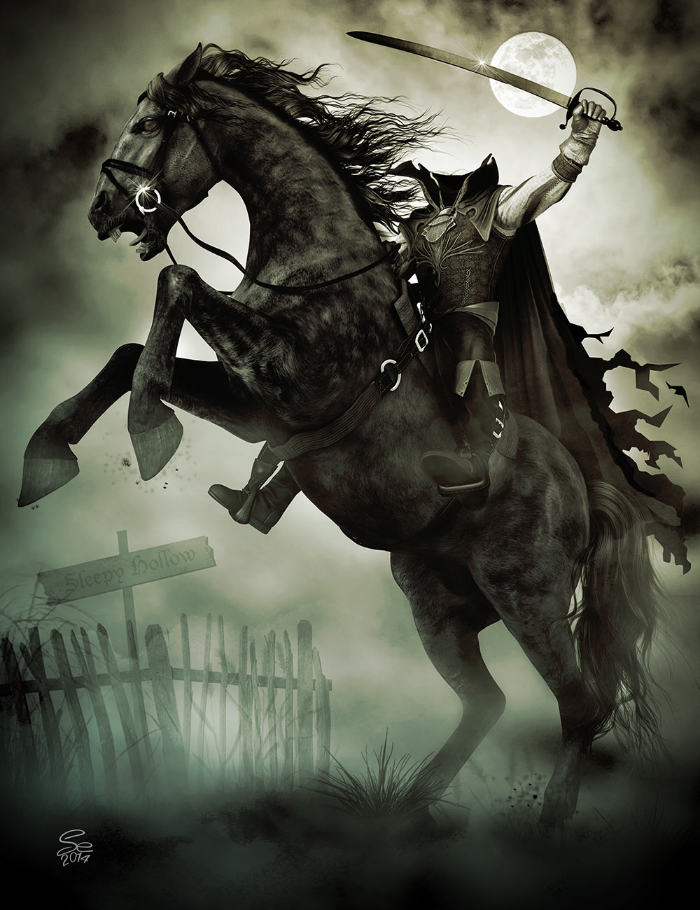 1000x1300 The Headless Horseman Rides Again By Seanearley Dazstudio Horror - Headless Horseman Painting