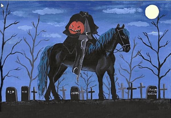 599x414 Gc30m35 The Headless Horseman Of Loantaka Reservation (Multi Cache - Headless Horseman Painting