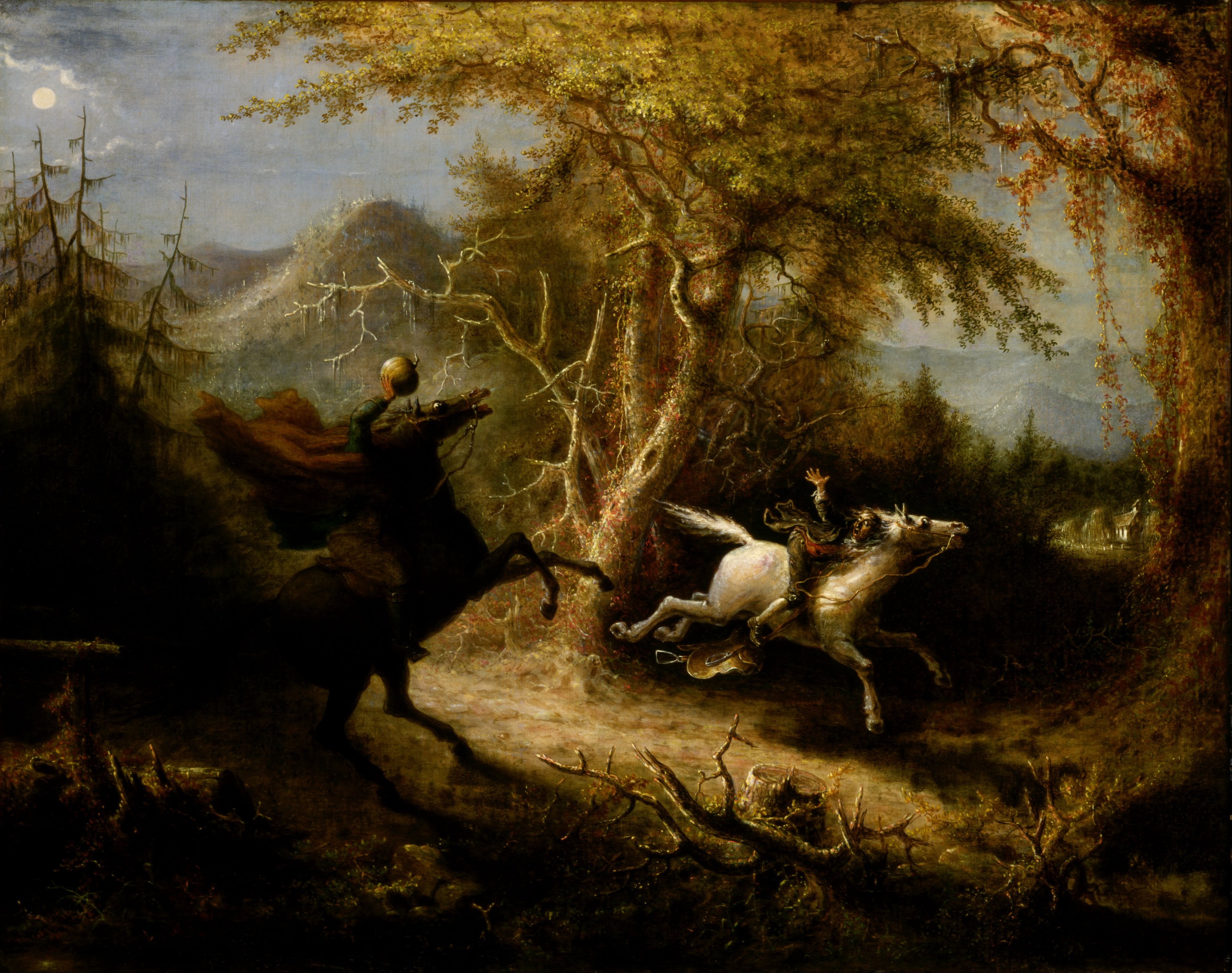 4001x3159 The Headless Horseman Pursuing Ichabod Crane - Headless Man Painting