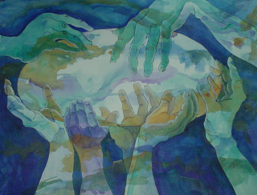 900x683 Healing Hands Painting By Barbara Lea - Healing Painting