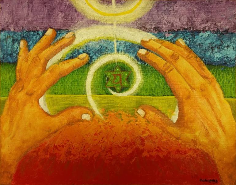 770x605 Saatchi Art Healing Of The Heart Chakra Painting By Phil Griffiths - Healing Painting