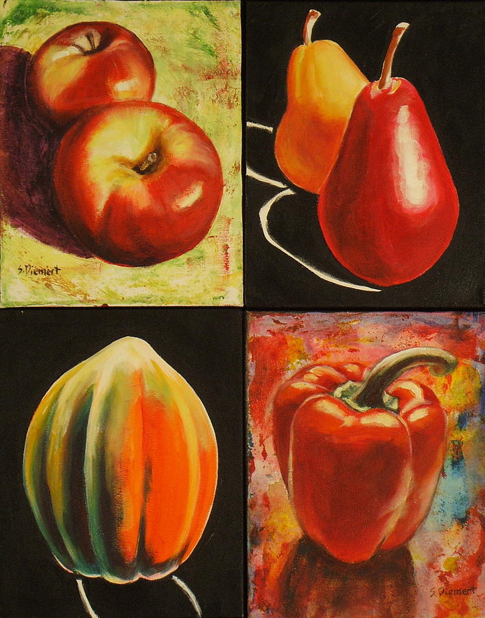 707x900 Healthy Eating Painting By Sheila Diemert - Healthy Food Painting