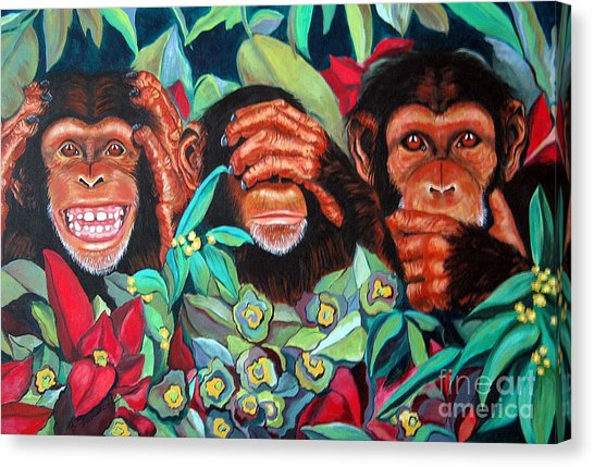 546x429 No Evil Painting By Bonnie Freireich - Hear No Evil See No Evil Speak No Evil Painting