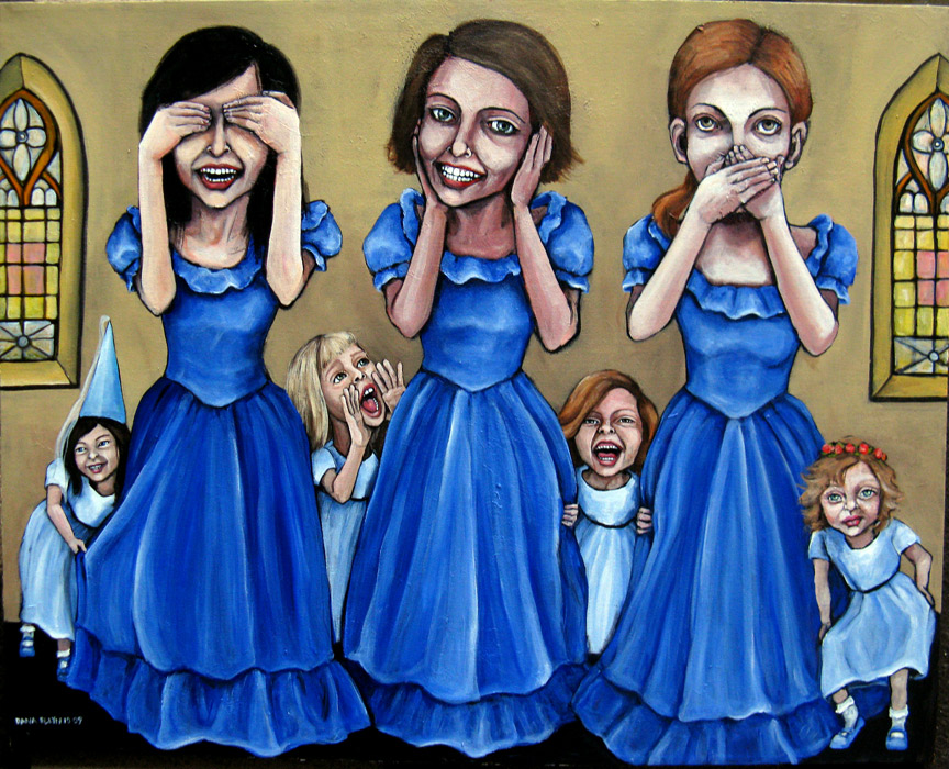 864x700 - Hear No Evil See No Evil Speak No Evil Painting