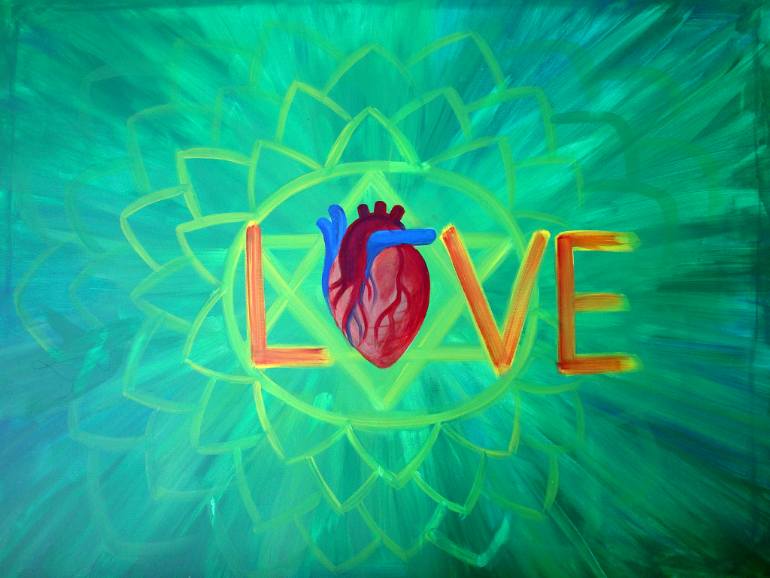 770x578 Saatchi Art Heart Chakra Painting By Mreeuh Chang - Heart Chakra Painting