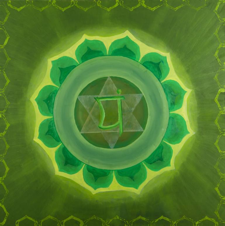 770x775 Saatchi Art The Heart Chakra Painting By Tomasz Staszewski - Heart Chakra Painting
