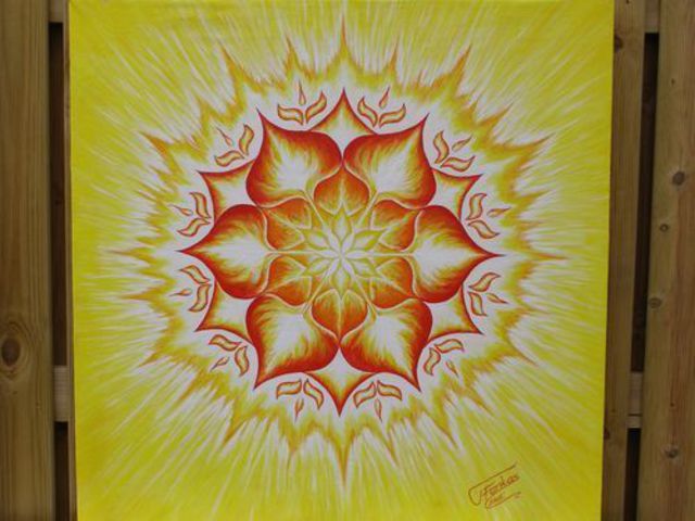 640x480 Timea Farkas Artwork Heart Chakra Mandala Original Painting - Heart Chakra Painting