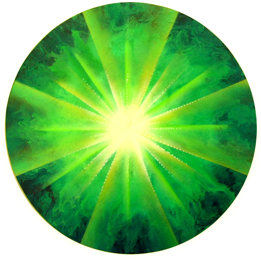 1000x997 Heart Chakra Abstract Art Wall Sculpture Painting Lightworker - Heart Chakra Painting